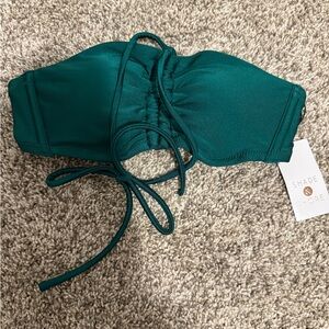 Target Green Textured Bandeau Bikini Top- extra small